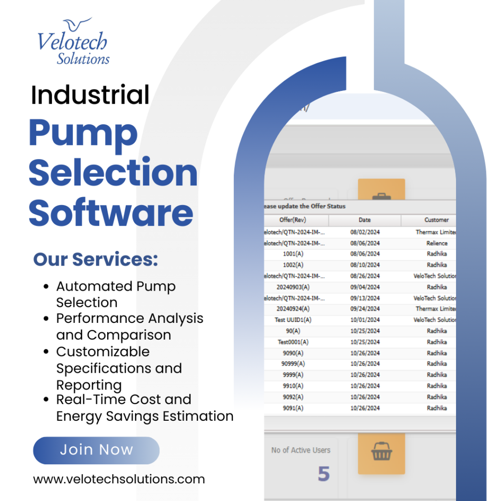 Boost Efficiency with Velotech’s Industrial Pump Selection Software